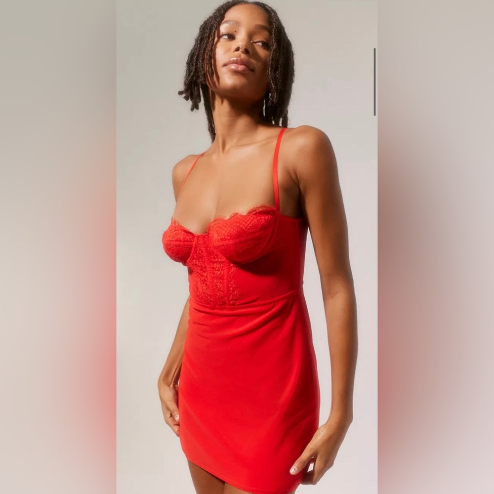 Red Urban Outfitters corset mini dress!
